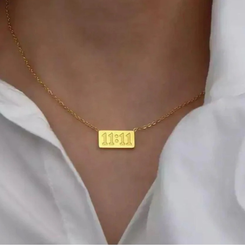 11:11 Luck Necklace 18k Gold over Stainless Steel